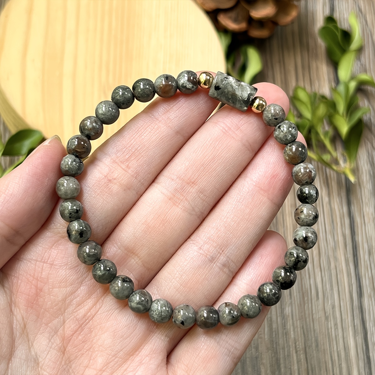 Natural Yooperlite Handmade Beaded Bracelet, Chakra Jewelry